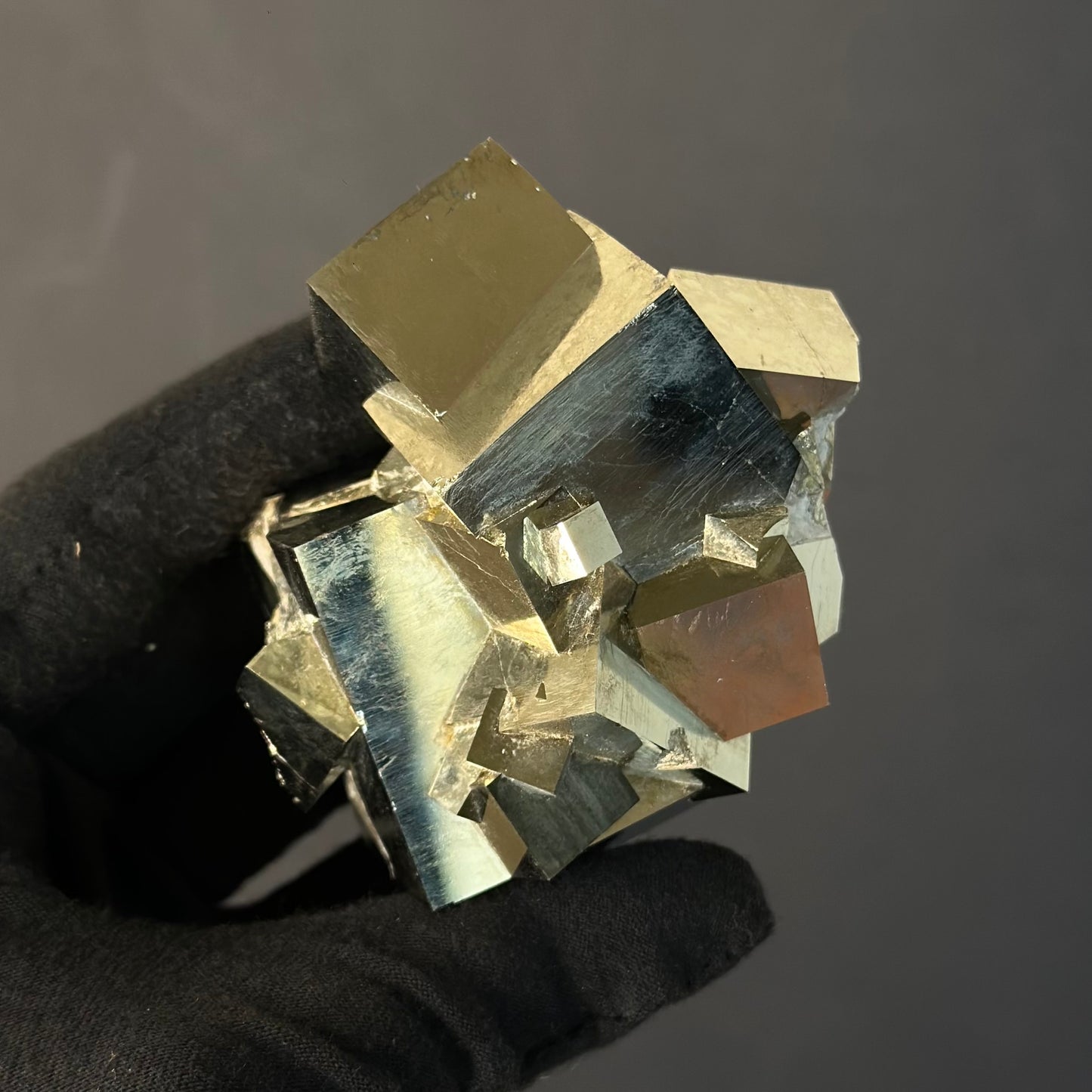 Intergrown Pyrite Cubes Specimen from Mina Ampliación A Victoria, Navajún, Spain.
