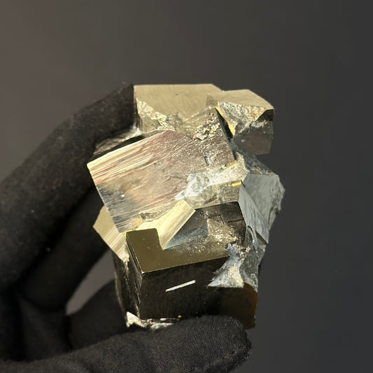 Intergrown Pyrite Cubes Specimen from Mina Ampliación A Victoria, Navajún, Spain.