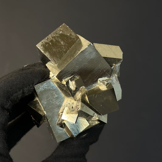 Intergrown Pyrite Cubes Specimen from Mina Ampliación A Victoria, Navajún, Spain.