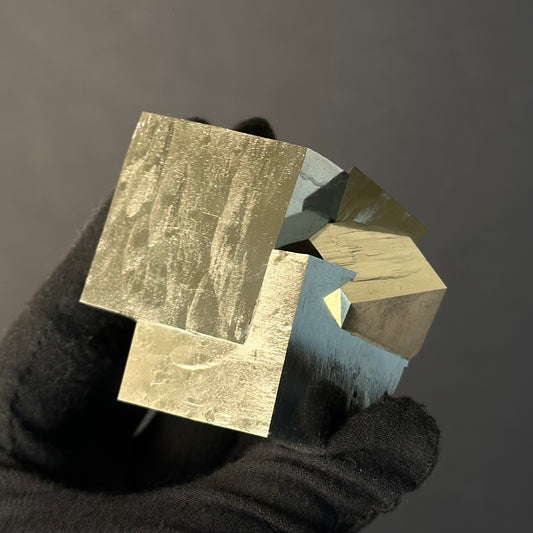 Intergrown Pyrite Cubes Specimen from Mina Ampliación A Victoria, Navajún, Spain.