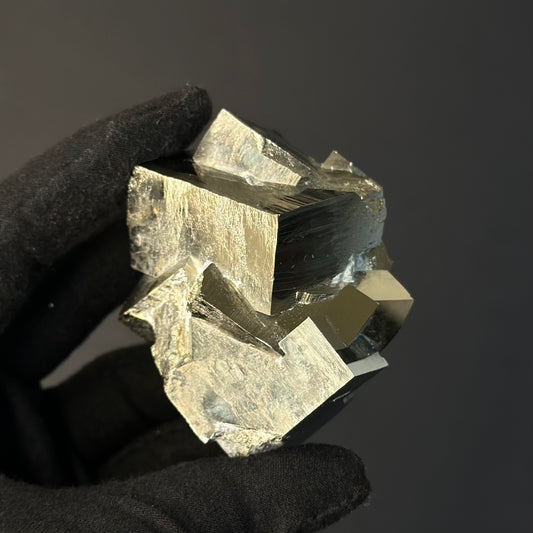 Intergrown Pyrite Cubes Specimen from Mina Ampliación A Victoria, Navajún, Spain.