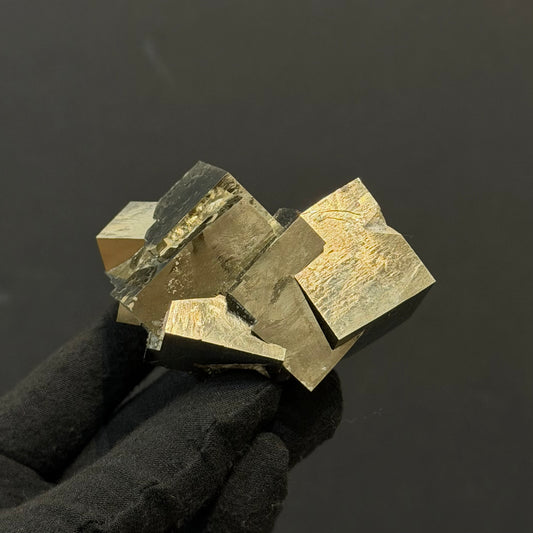 Intergrown Pyrite Cubes Specimen from Mina Ampliación A Victoria, Navajún, Spain.