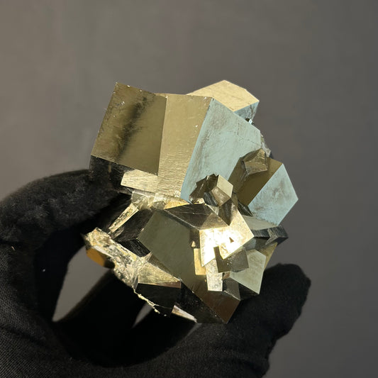 Intergrown Pyrite Cubes Specimen from Mina Ampliación A Victoria, Navajún, Spain.