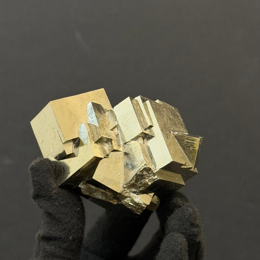 Intergrown Pyrite Cubes Specimen from Mina Ampliación A Victoria, Navajún, Spain.