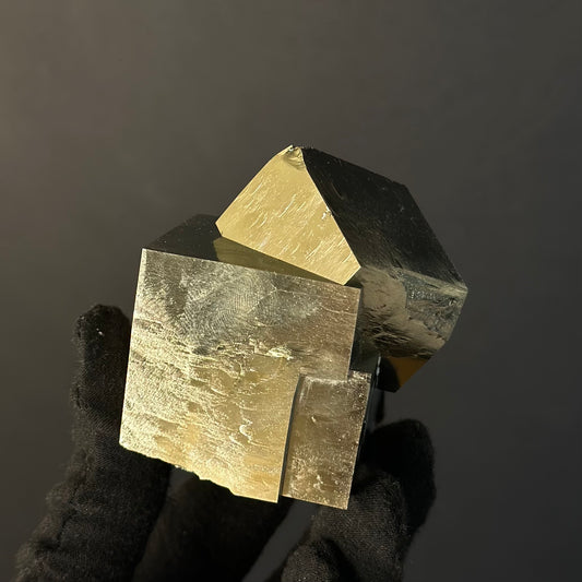 Intergrown Pyrite Cubes Specimen from Mina Ampliación A Victoria, Navajún, Spain.