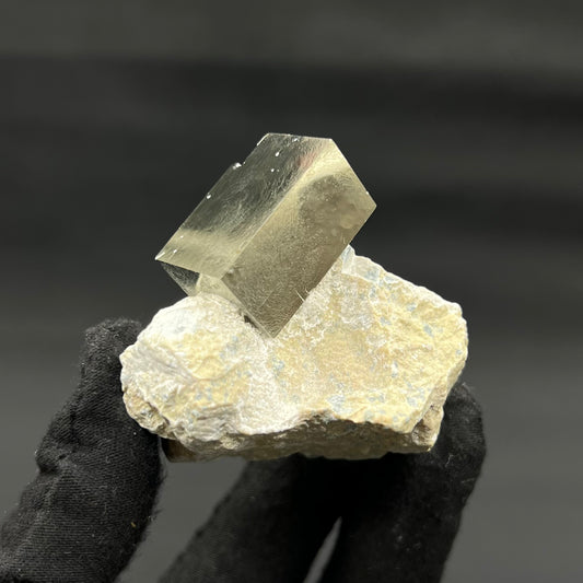 *Rectangular Pyrite on Matrix from Mina Ampliación A Victoria, Navajún, Spain.