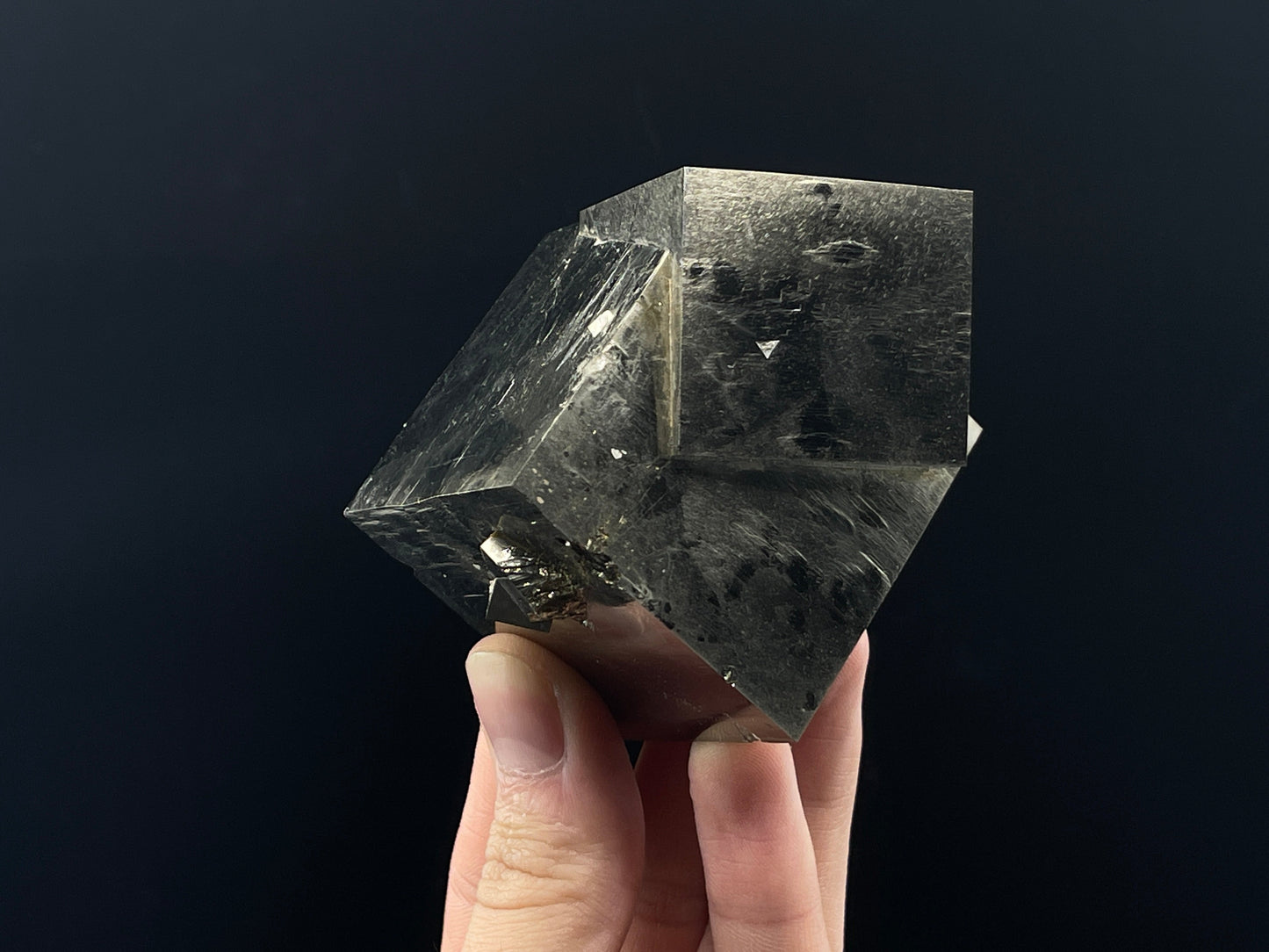 Cubic Pyrite from Victoria Mine, Navajun, La Rioja, Spain.