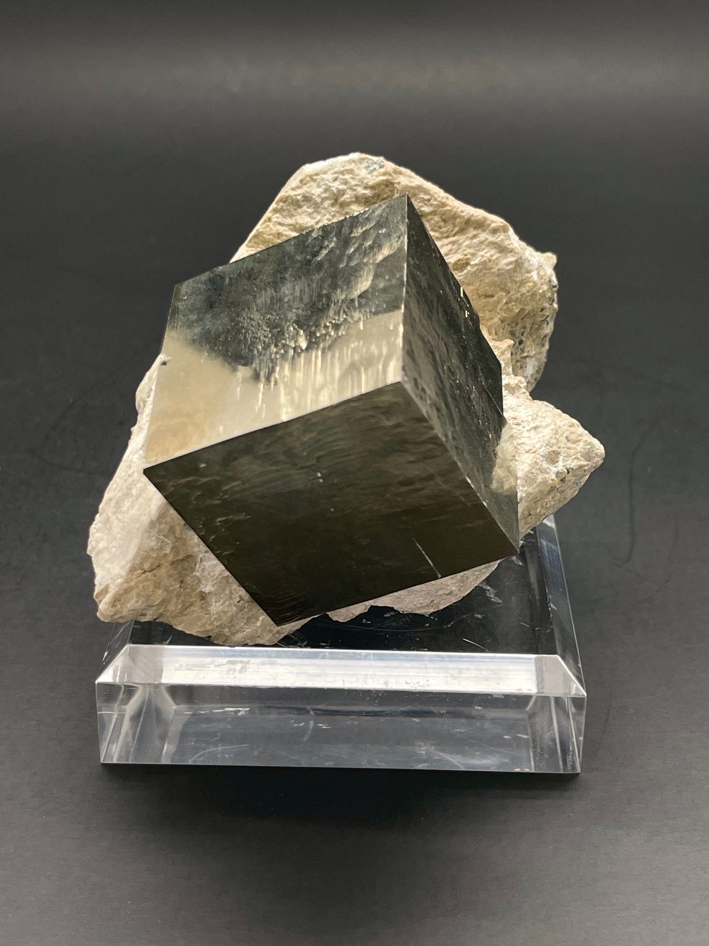 Pyrite Cube on Matrix from Navajún, La Rioja, Spain