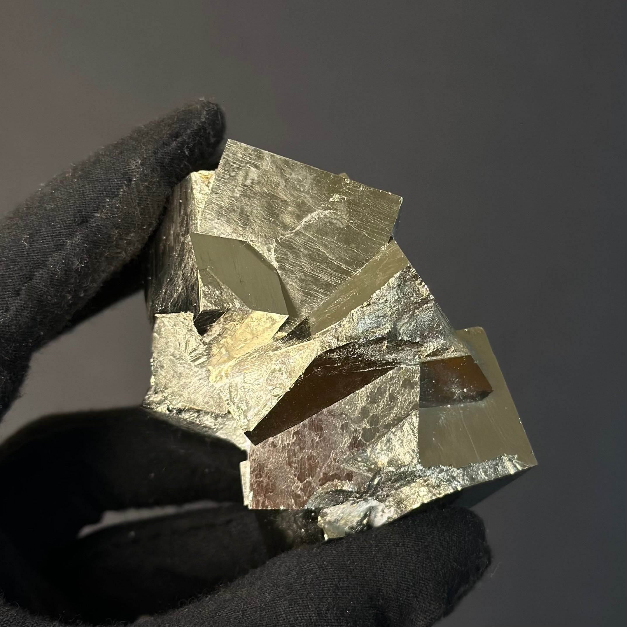 Intergrown Pyrite Cubes Specimen from Mina Ampliación A Victoria, Navajún, Spain.