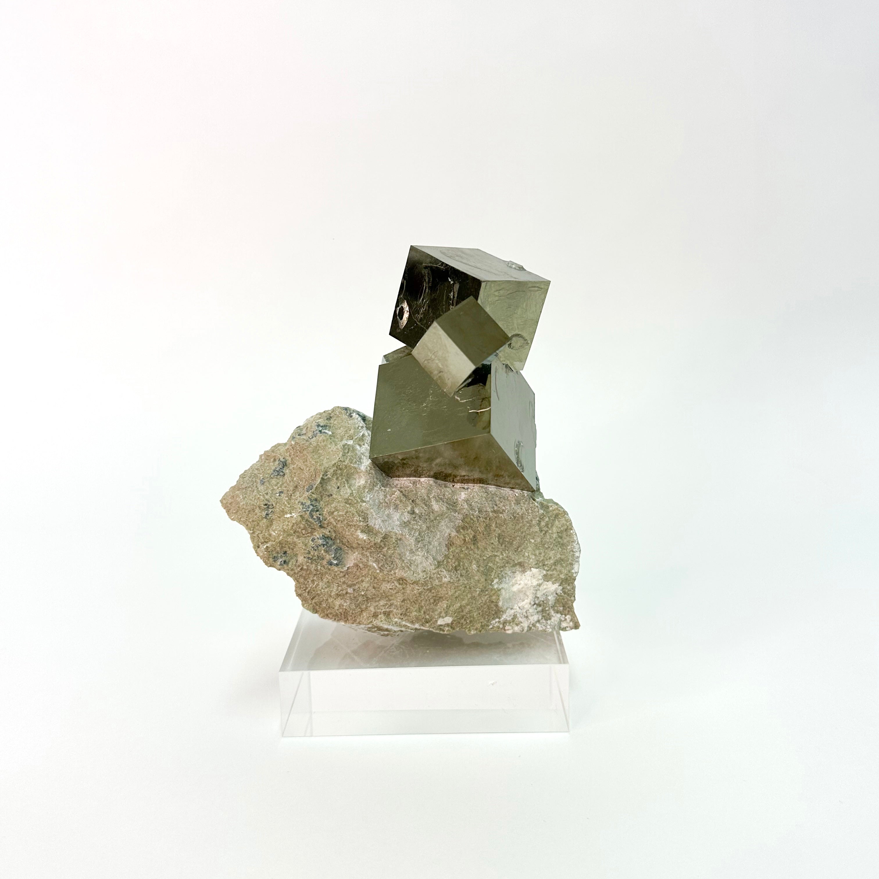 Pyrytes Cluster Pyrite on Matrix, 4 cube’s formation from Navajún, Spain ...