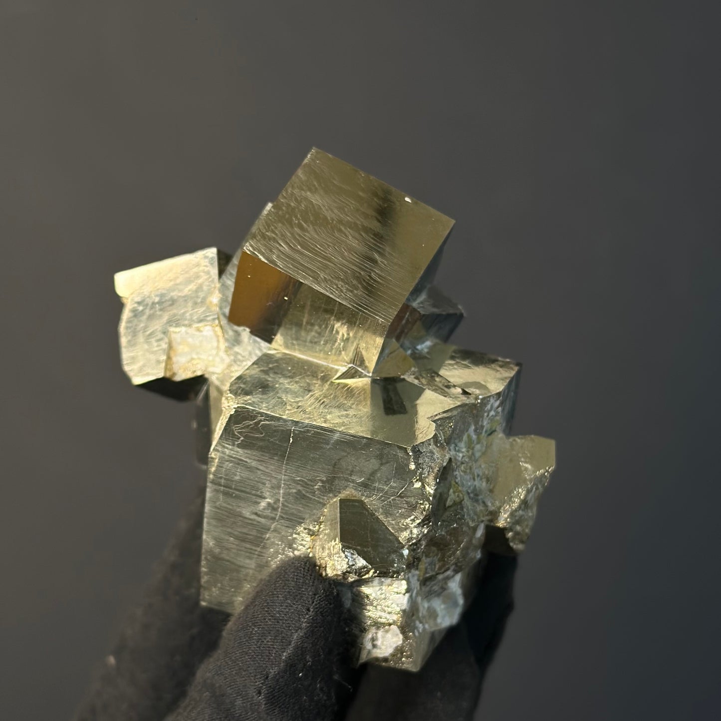 Intergrown Pyrite Cubes Specimen from Mina Ampliación A Victoria, Navajún, Spain.