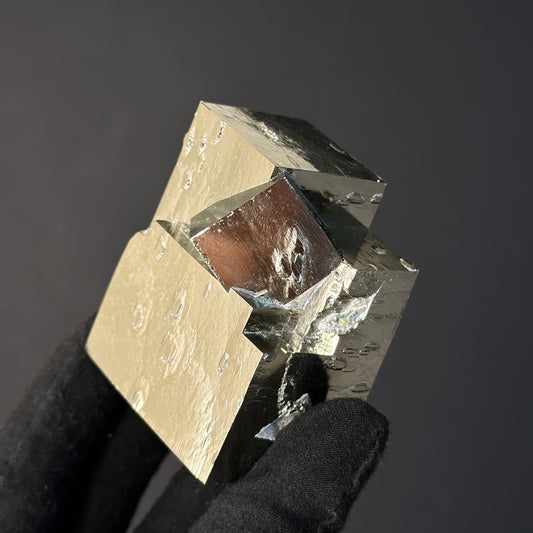 Intergrown Pyrite Cubes Specimen from Mina Ampliación A Victoria, Navajún, Spain.
