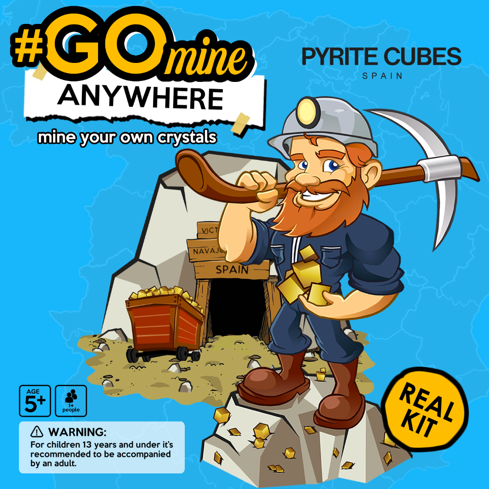 Mining Kit | Mine your own Pyrite Cubes | Directly from Mina Ampliación A Victoria, Navajún, Spain.