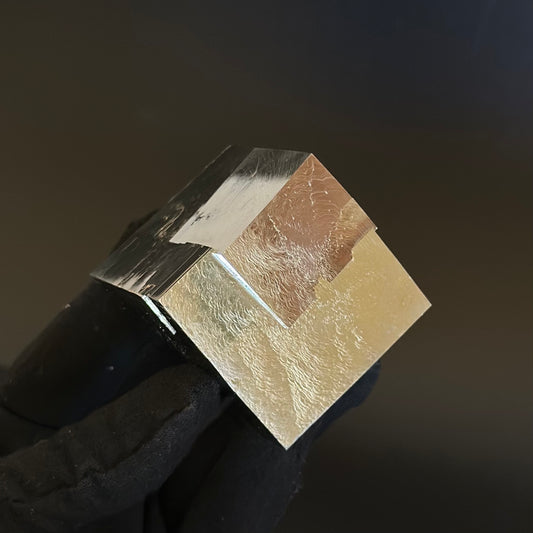 Single Pyrite Cube from Mina Ampliación A Victoria, Navajún, Spain.