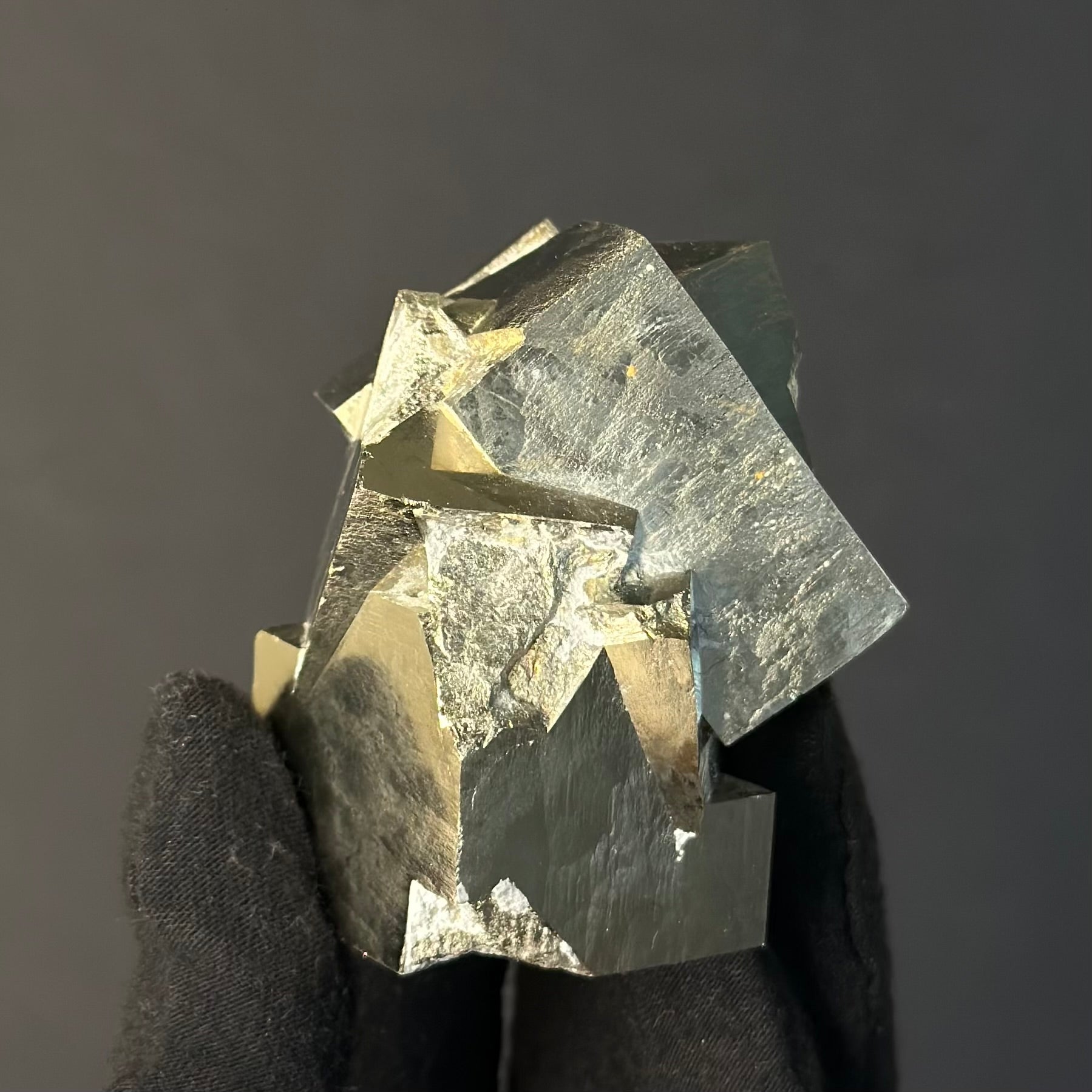 Intergrown Pyrite Cubes Specimen from Mina Ampliación A Victoria, Navajún, Spain.
