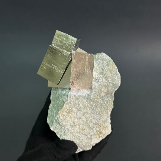 Intergrown Pyrite on Matrix from Mina Ampliación A Victoria, Navajún, Spain