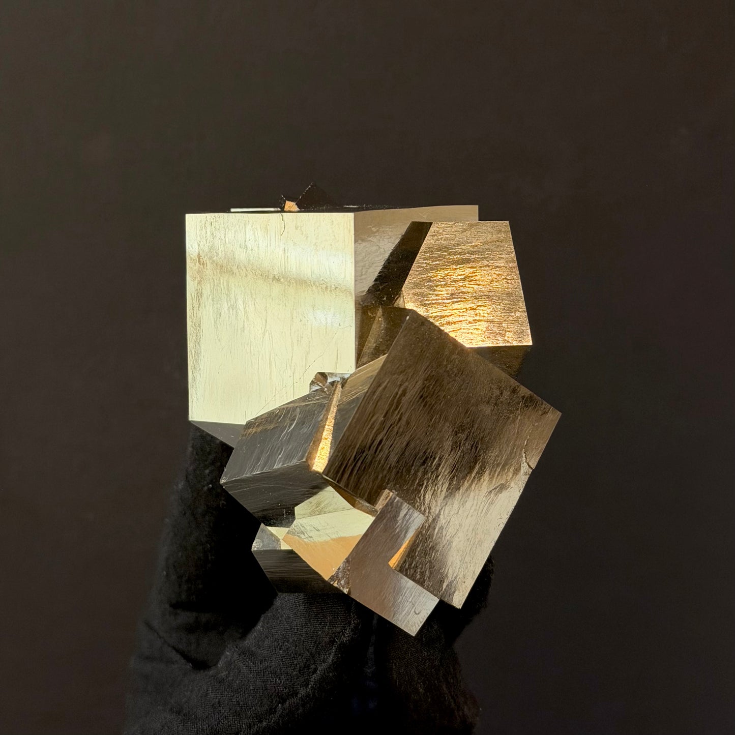Intergrown Pyrite Cubes Specimen from Mina Ampliación A Victoria, Navajún, Spain.