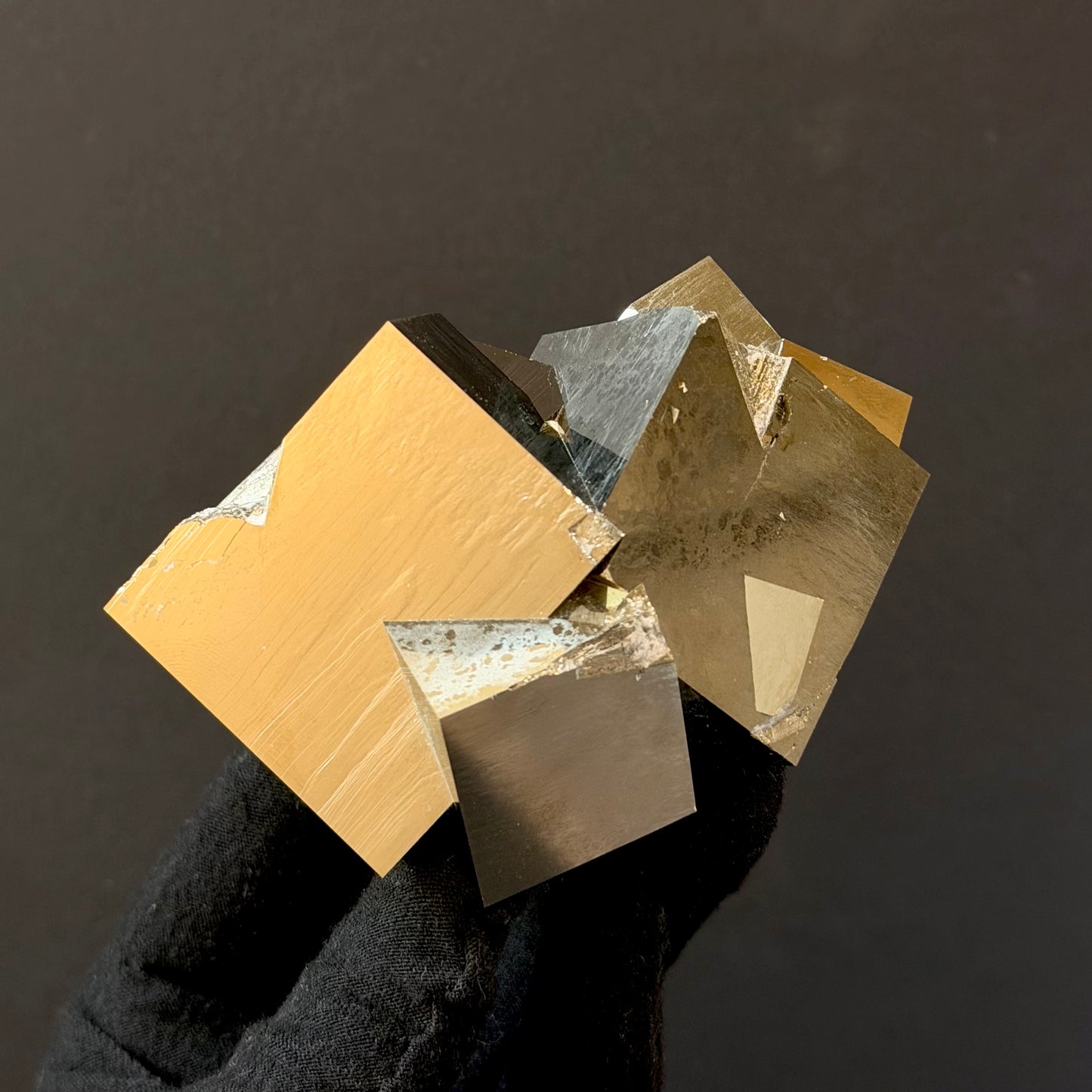 Intergrown Pyrite Cubes Specimen from Mina Ampliación A Victoria, Navajún, Spain.