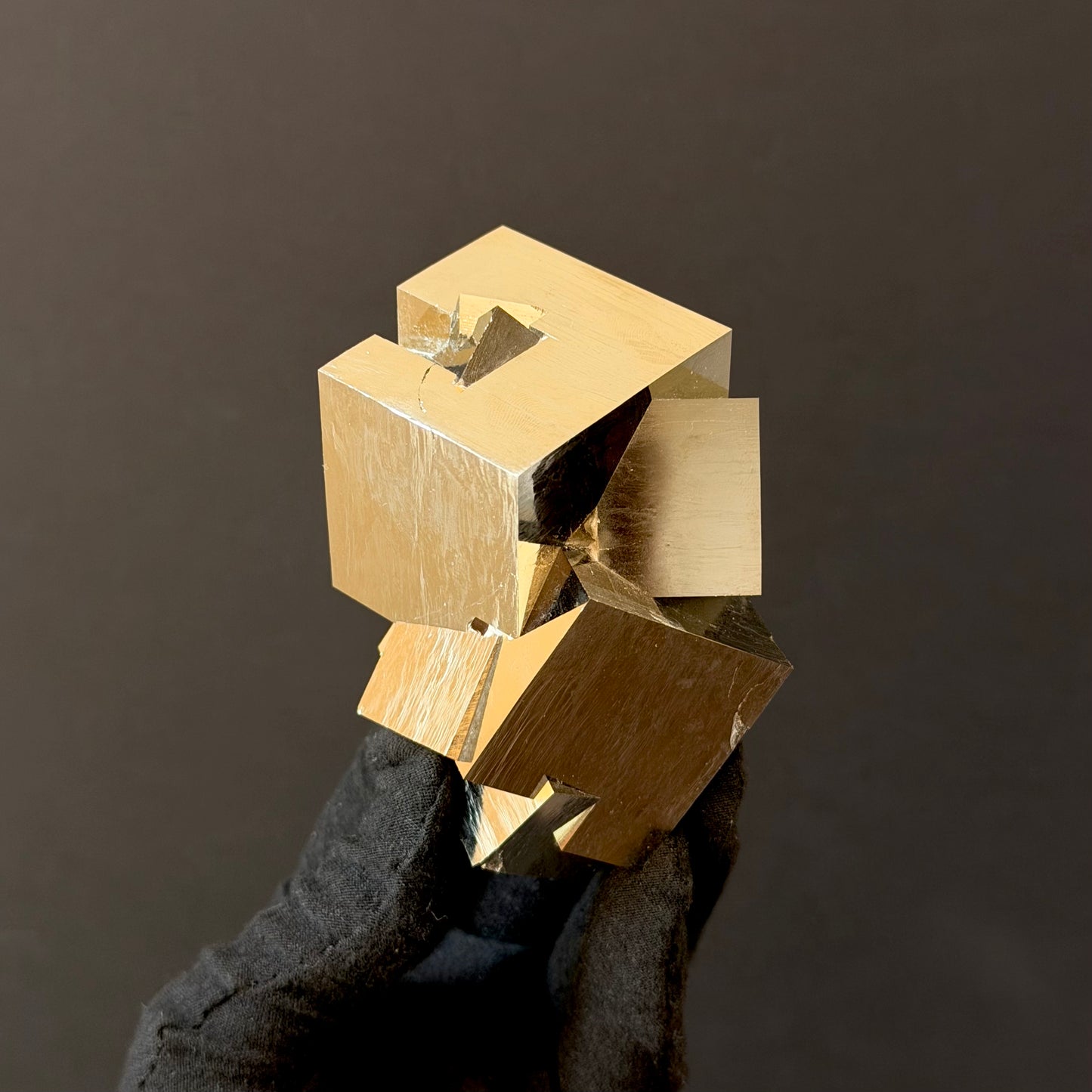 Intergrown Pyrite Cubes Specimen from Mina Ampliación A Victoria, Navajún, Spain.