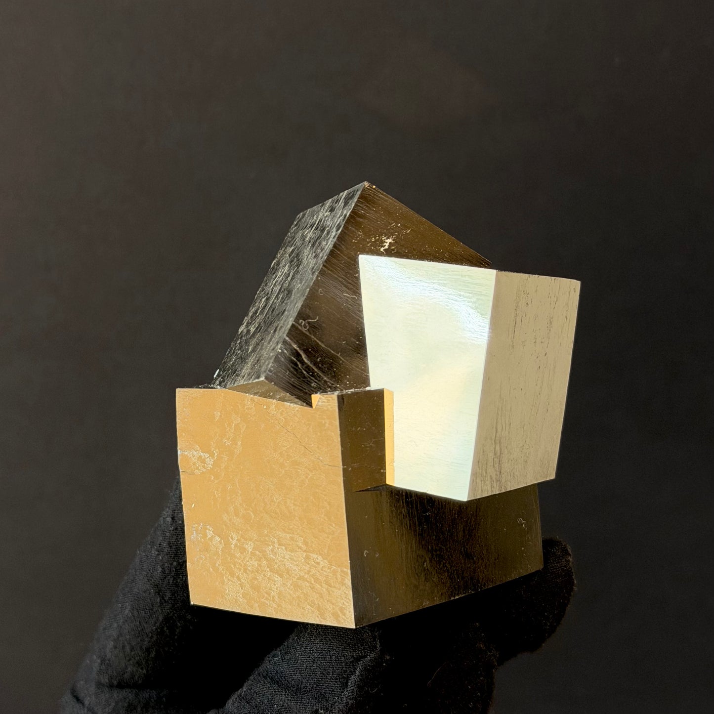 Intergrown Pyrite Cubes Specimen from Mina Ampliación A Victoria, Navajún, Spain.