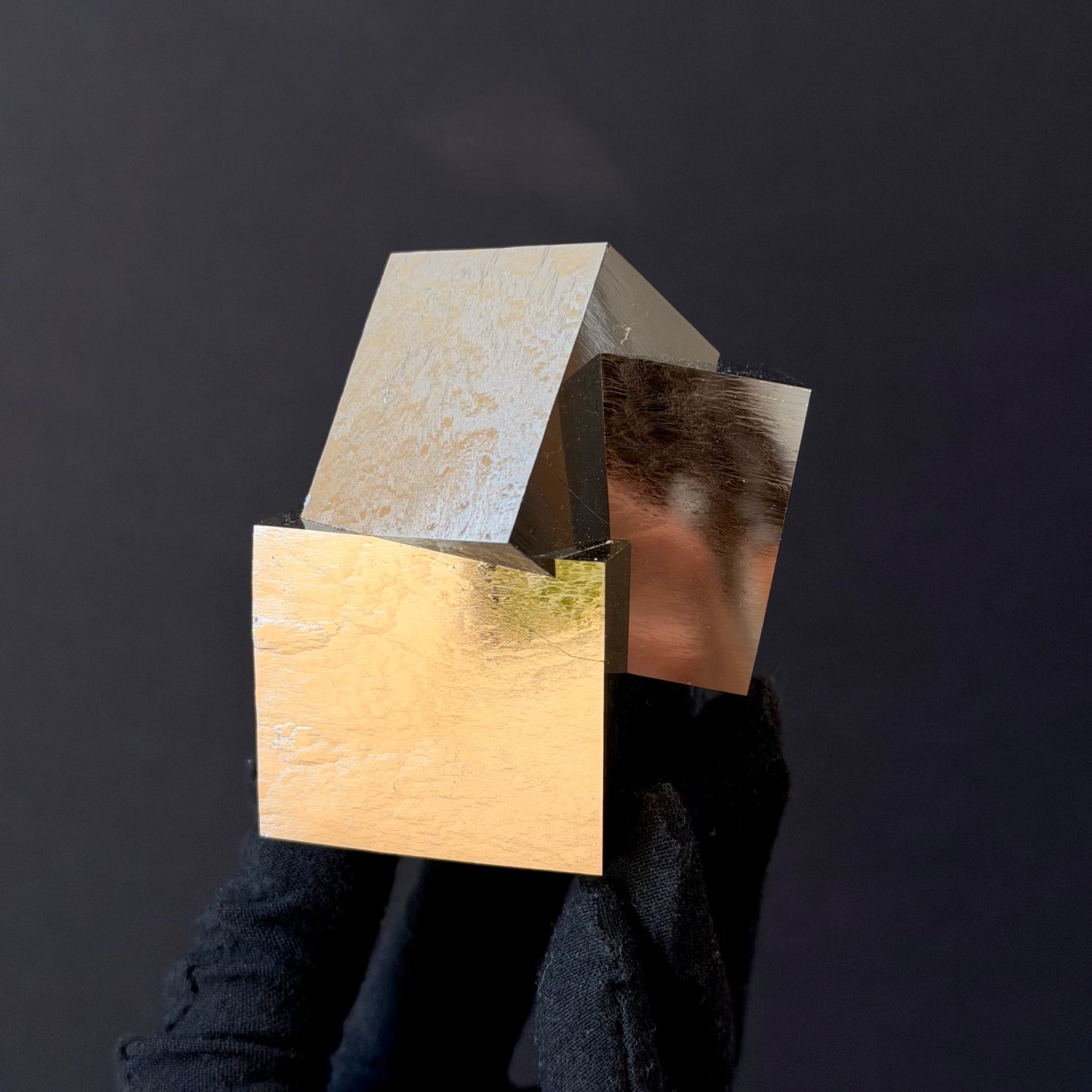 Intergrown Pyrite Cubes Specimen from Mina Ampliación A Victoria, Navajún, Spain.