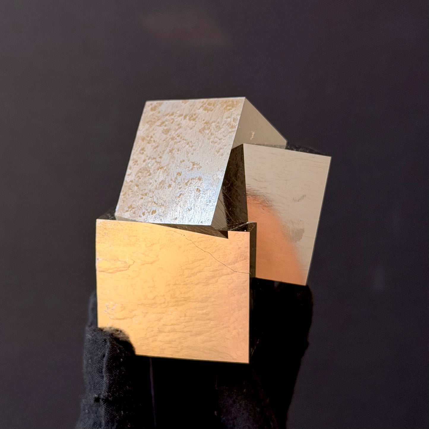 Intergrown Pyrite Cubes Specimen from Mina Ampliación A Victoria, Navajún, Spain.