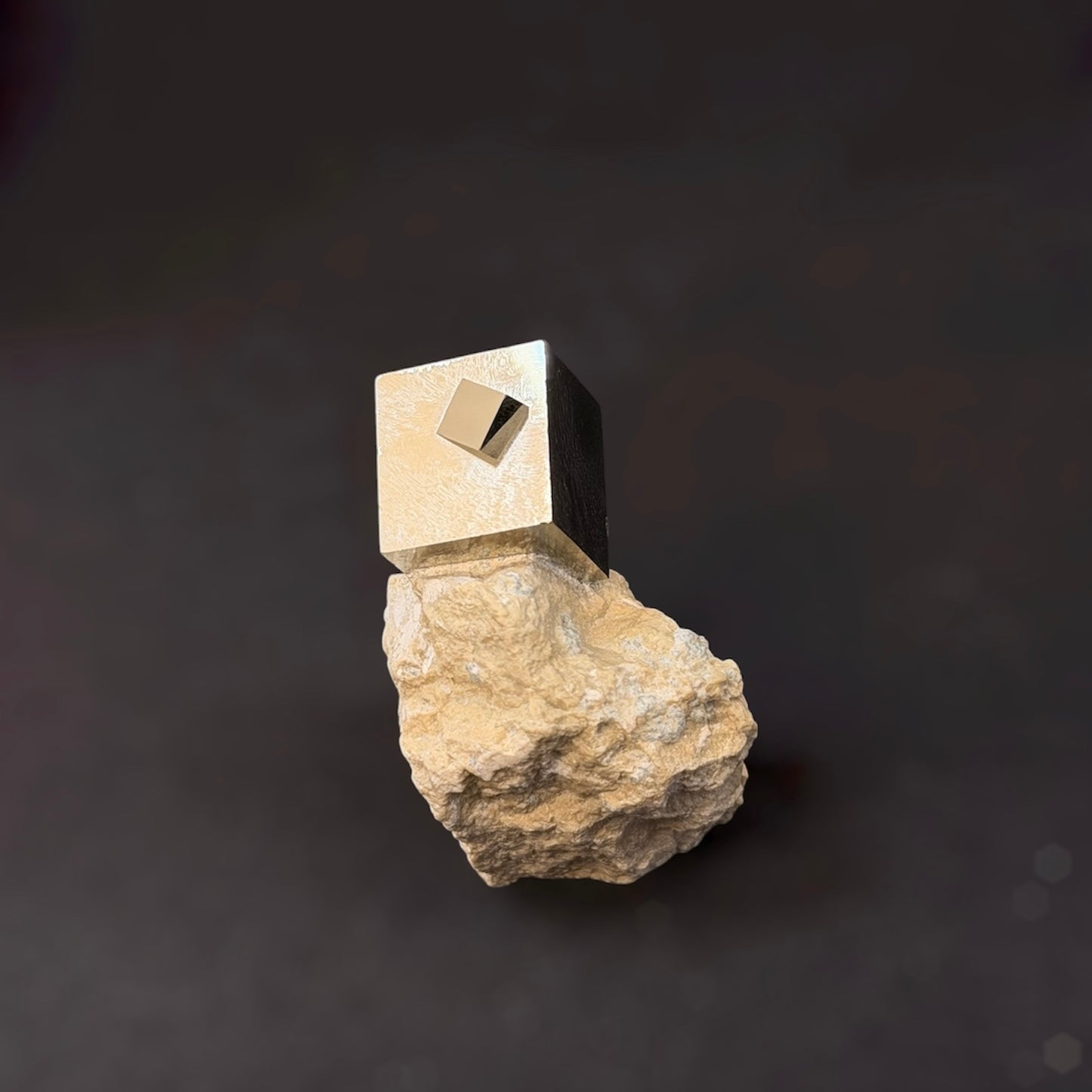 Pyrite Cubes on Matrix INTERGROWN from Mina Ampliación A Victoria, Navajún, Spain. (Copy)