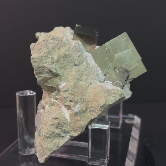 Intergrown Pyrite on Matrix  from Mina Ampliación A Victoria, Navajún, Spain.