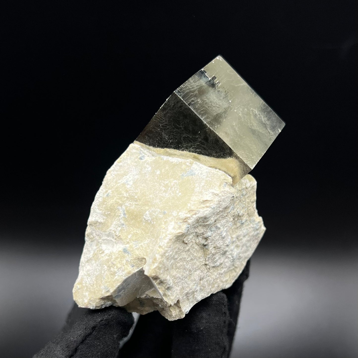 Single Cube Pyrite on Matrix from Navajún, Spain