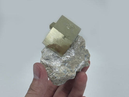 Cubic Pyrite from Victoria Mine, Navajun, La Rioja, Spain.