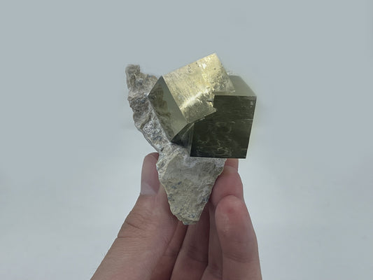 Cubic Pyrite from Victoria Mine, Navajun, La Rioja, Spain.