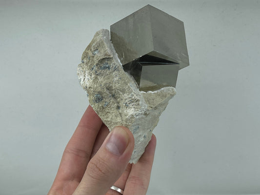 Intergrown Pyrite on Matrix from Victoria Mine, Navajun, La Rioja, Spain.
