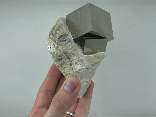 Cubic Pyrite from Victoria Mine, Navajun, La Rioja, Spain.