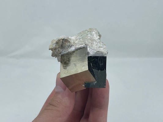 Cubic Pyrite from Victoria Mine, Navajun, La Rioja, Spain.