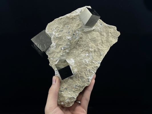Cubic Pyrite from Victoria Mine, Navajun, La Rioja, Spain.