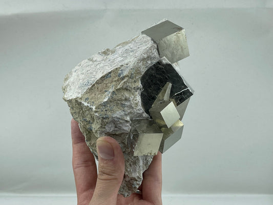 Multiple Cubes on Matrix from Victoria Mine, Navajun, La Rioja, Spain.