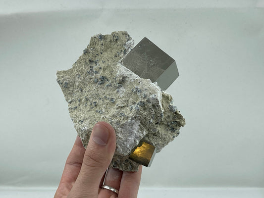 Cubic Pyrite from Victoria Mine, Navajun, La Rioja, Spain.