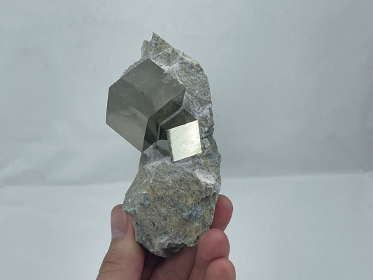 Cubic Pyrite from Victoria Mine, Navajun, La Rioja, Spain.